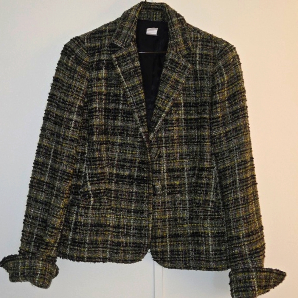 J.Crew Black & Green Tweed Jacket